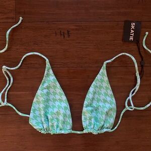 Skatie Light Green & Blue Bikini Top size XL with tag
